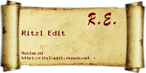 Ritzl Edit névjegykártya